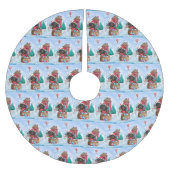 Dachshund Dog in sneeuwkersthondenhuis Kerstboom Rok (Voorkant)