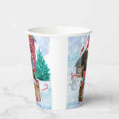 Dachshund Dog in sneeuwkersthondenhuis Papieren Bekers (Links)