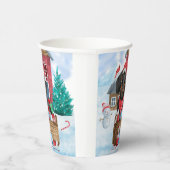 Dachshund Dog in sneeuwkersthondenhuis Papieren Bekers (Rechts)