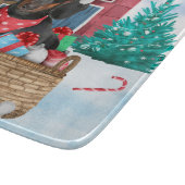 Dachshund Dog in sneeuwkersthondenhuis Snijplank (Hoek)