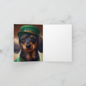 Dachshund Dog in St. Patrick's Day Dress Kaart (Binnen)