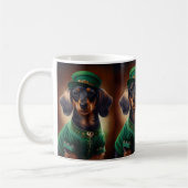 Dachshund Dog in St. Patrick's Day Dress Koffiemok (Links)