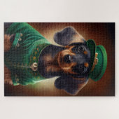Dachshund Dog in St. Patrick's Day Dress Legpuzzel (Horizontaal)