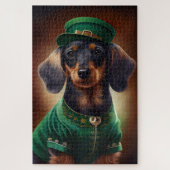 Dachshund Dog in St. Patrick's Day Dress Legpuzzel (Verticaal)