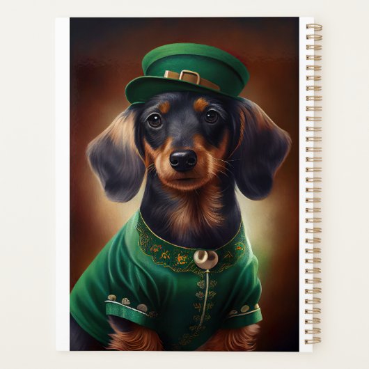 Dachshund Dog in St. Patrick's Day Dress Planner (Achterkant)
