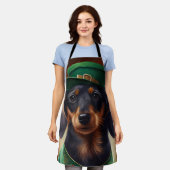 Dachshund Dog in St. Patrick's Day Dress Schort (Gedragen)