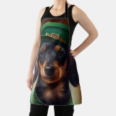 Dachshund Dog in St. Patrick's Day Dress Schort (Insitu)