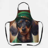 Dachshund Dog in St. Patrick's Day Dress Schort (Voorkant)