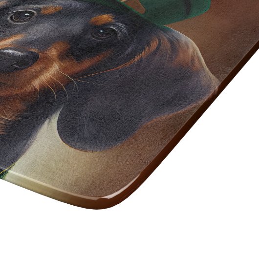 Dachshund Dog in St. Patrick's Day Dress Snijplank (Hoek)