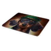 Dachshund Dog in St. Patrick's Day Dress Snijplank (Hoek)