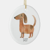 Dachshund Dog Keramisch Ornament (Rechts)