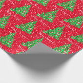 Dachshund Dog-kerstboomfeestdag rood Cadeaupapier (Hoek)