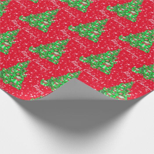 Dachshund Dog-kerstboomfeestdag rood Cadeaupapier (Hoek)