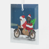 Dachshund Dog kerstkerstkerstman Glas Ornament (Voorkant links)