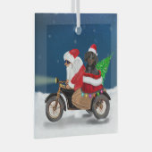 Dachshund Dog kerstkerstkerstman Glas Ornament (Voorkant Rechts)