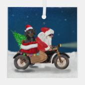 Dachshund Dog kerstkerstkerstman Glas Ornament (Achterkant)