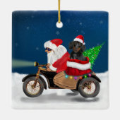 Dachshund Dog kerstkerstkerstman Keramisch Ornament (Achterkant)