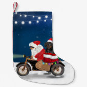 Dachshund Dog kerstkerstkerstman Kleine Kerstsok (Voorkant)