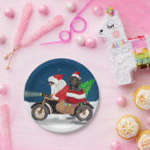 Dachshund Dog kerstkerstkerstman Papieren Bordje (Feest)