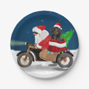 Dachshund Dog kerstkerstkerstman Papieren Bordje