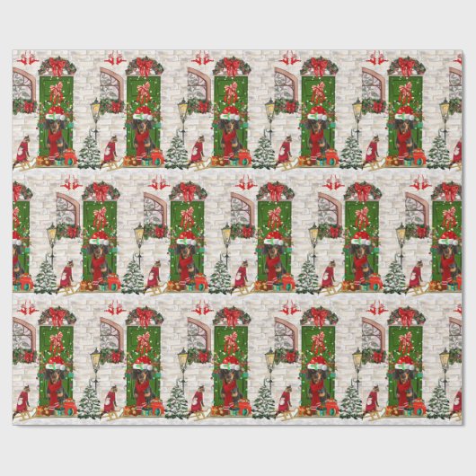 Dachshund Dog Kerstmis Cadeaupapier (Vlak)