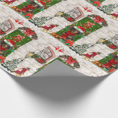 Dachshund Dog Kerstmis Cadeaupapier (Hoek)