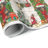 Dachshund Dog Kerstmis Cadeaupapier (Rol Hoek)