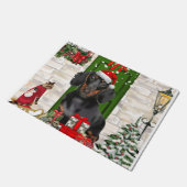 Dachshund Dog Kerstmis Deurmat (Schuin)