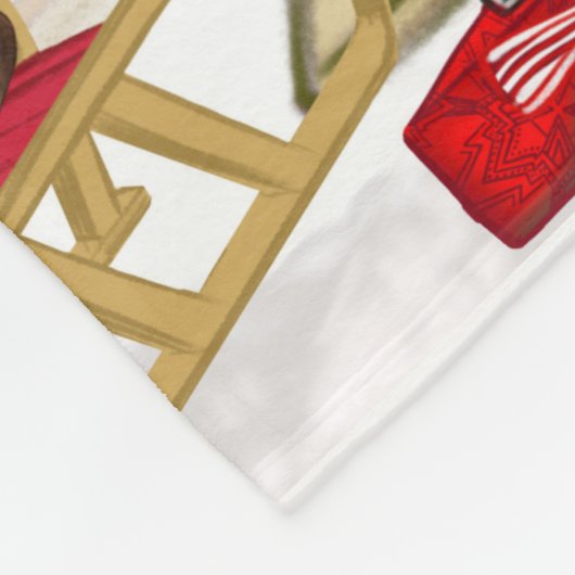 Dachshund Dog Kerstmis Fleece Deken (Hoek)