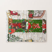 Dachshund Dog Kerstmis Legpuzzel (Horizontaal)