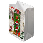 Dachshund Dog Kerstmis Medium Cadeauzakje (Voorkant Gekanteld)