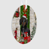 Dachshund Dog Kerstmis Ornament (voorkant)