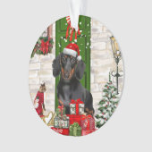 Dachshund Dog Kerstmis Ornament (voorkant)