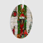 Dachshund Dog Kerstmis Ornament (voorkant)