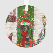 Dachshund Dog Kerstmis Ornament (achterkant)