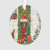 Dachshund Dog Kerstmis Ornament (voorkant)