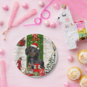 Dachshund Dog Kerstmis Papieren Bordje (Feest)
