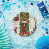 Dachshund Dog Kerstmis Papieren Bordje (Feest)