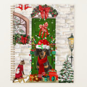 Dachshund Dog Kerstmis Planner (Voorkant)