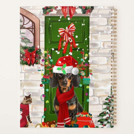Dachshund Dog Kerstmis Planner (Achterkant)