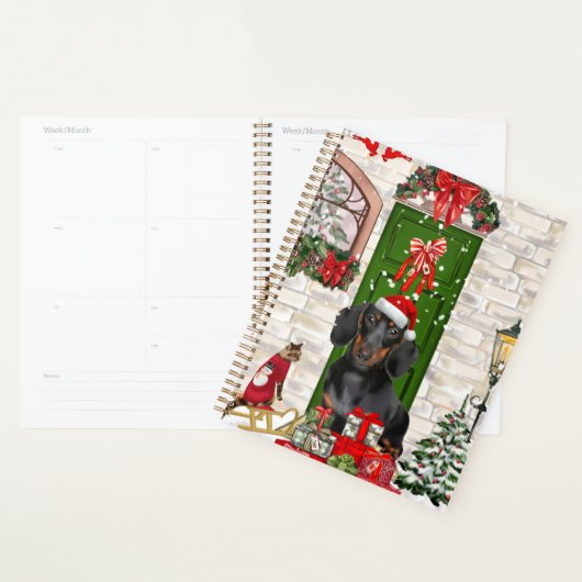Dachshund Dog Kerstmis Planner (Display)