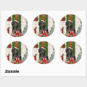 Dachshund Dog Kerstmis Ronde Sticker (Vel)