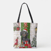 Dachshund Dog Kerstmis Tote Bag (Achterkant)