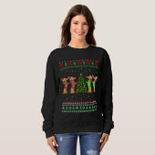 Dachshund Dog Kerstmis Ugly Sweater Dachshund Xma (Voorkant volledig)