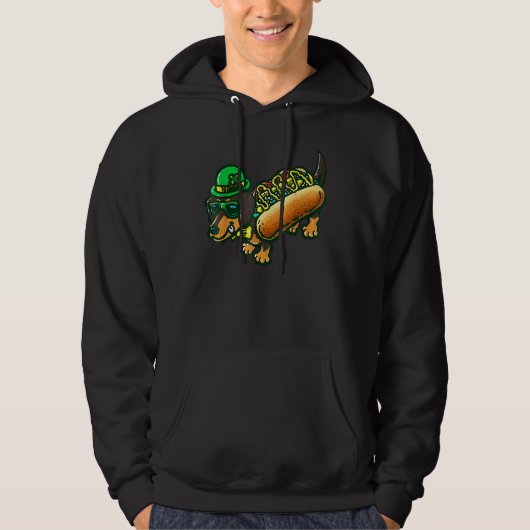 Dachshund Dog Leprechau St Patrick Day Saint Paddy Hoodie (Voorkant)