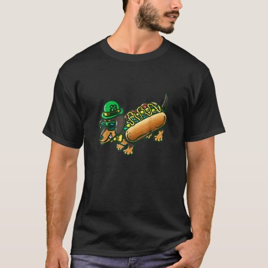 Dachshund Dog Leprechau St Patrick Day Saint Paddy T-shirt (Voorkant)
