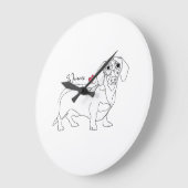 Dachshund Dog Line Art and Heart with Name Grote Klok (Hoek)