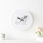 Dachshund Dog Line Art and Heart with Name Grote Klok (Huis)