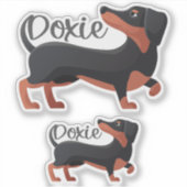 Dachshund Dog Love Sticker (Voorkant)