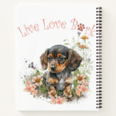Dachshund Dog Mam Floral Notitieboek (Achterkant)